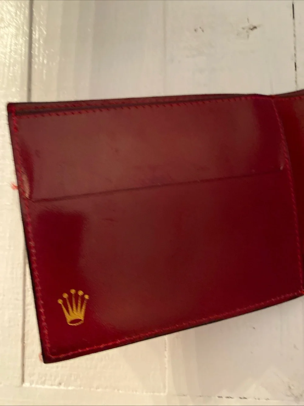 Rolex VTG  Geneva Red Oxblood Leather Wallet Men’s Bifold